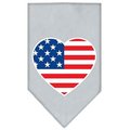 Unconditional Love American Flag Heart Screen Print Bandana Grey Large UN851652